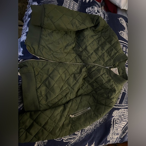 Dark olive green bomber type jacket - Picture 1 of 2
